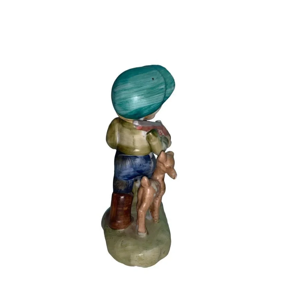 Vintage Wales Japan Boy Going Off To Hunt With Deer Following  Figurine‎